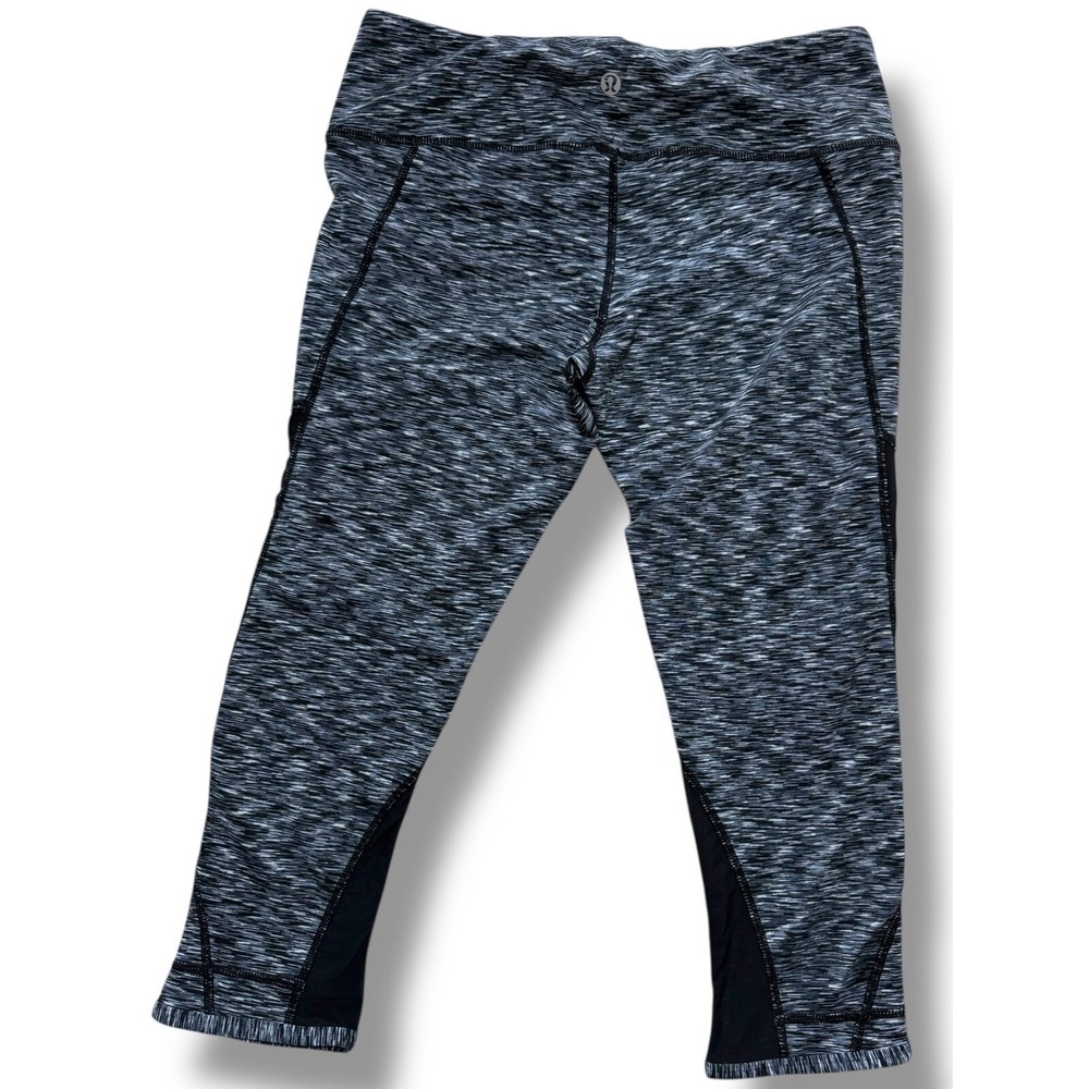 Lululemon Drop it like it's hot Crop Leggings Yoga Running Athletic Black Sz 6 - Picture 10 of 16